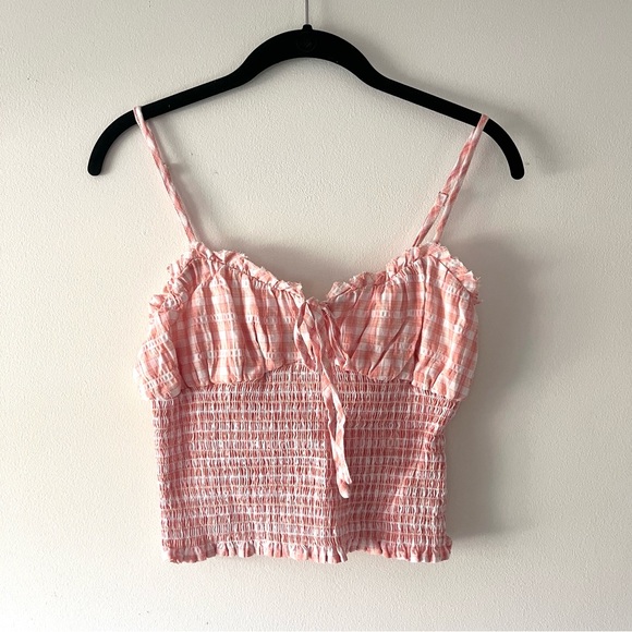 Forever 21 Tops - Forever 21 Gingham Pink Crop Tank Top